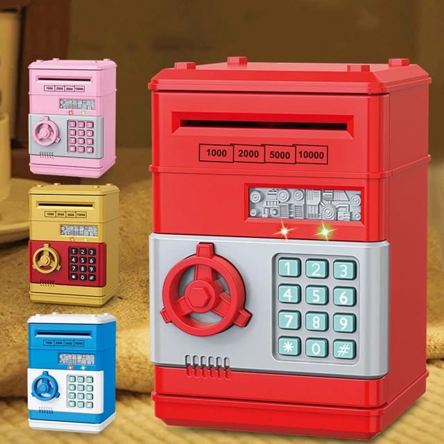 Electronic ATM Bank Money Saving Box for Kids - 507 - Red-Blue-Pink - Odeez | Educational Toys Pakistan 