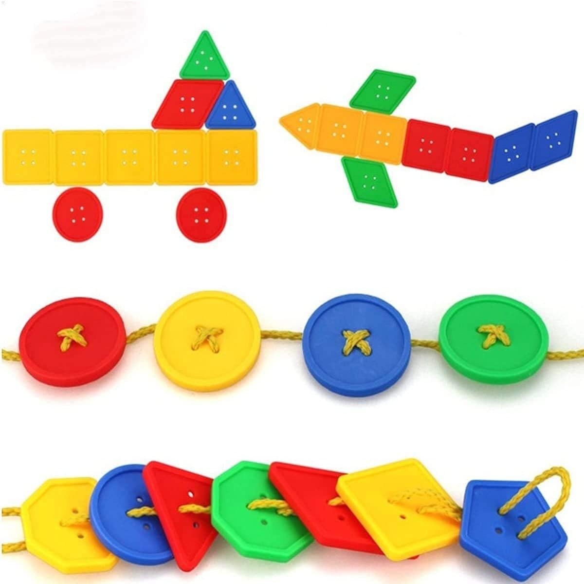 Colorful Geometrical Button Lacing Kit Small - 280