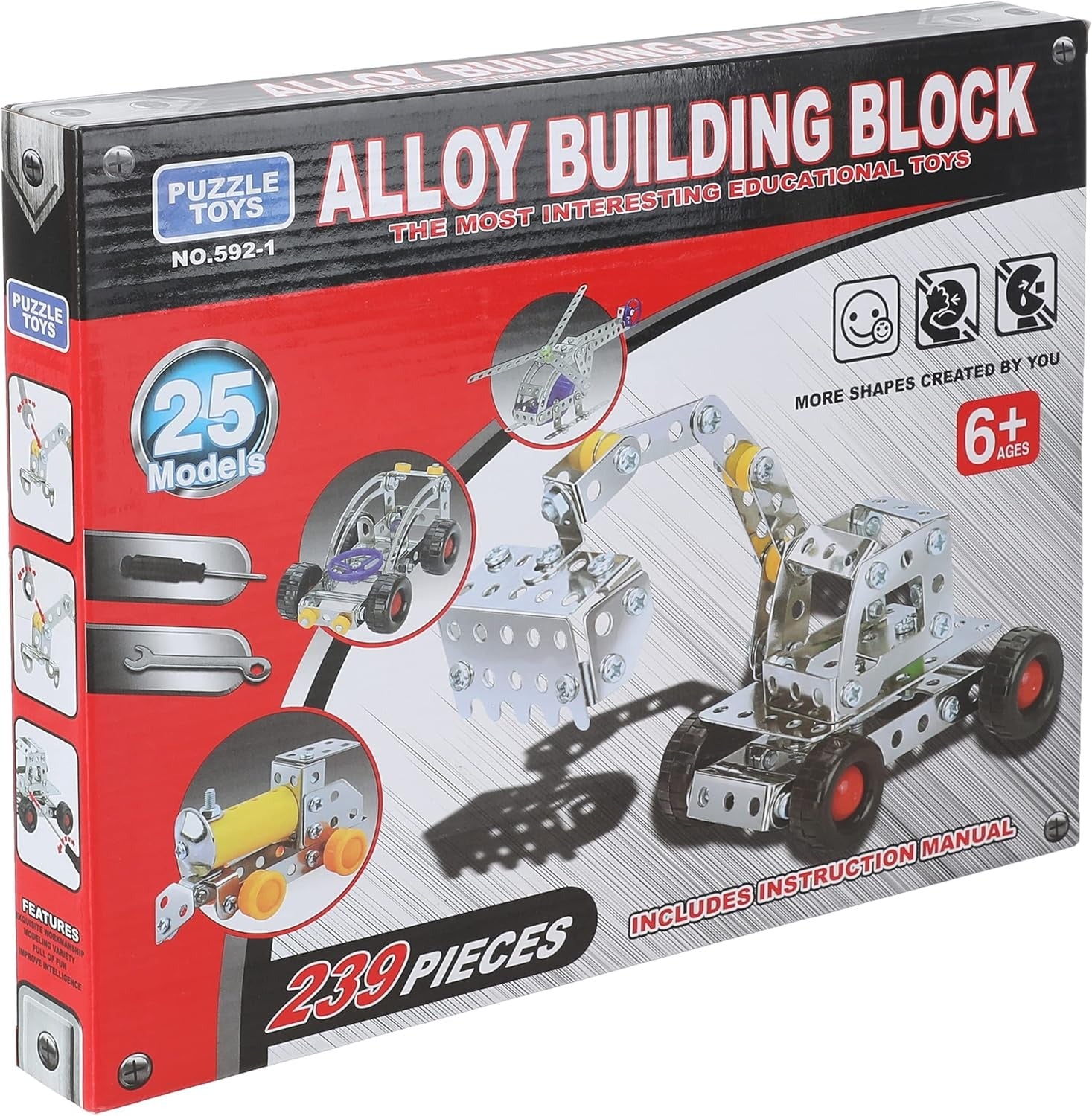 DIY Alloy Building Blocks 25 Models Vehicles 239 Pieces - 921