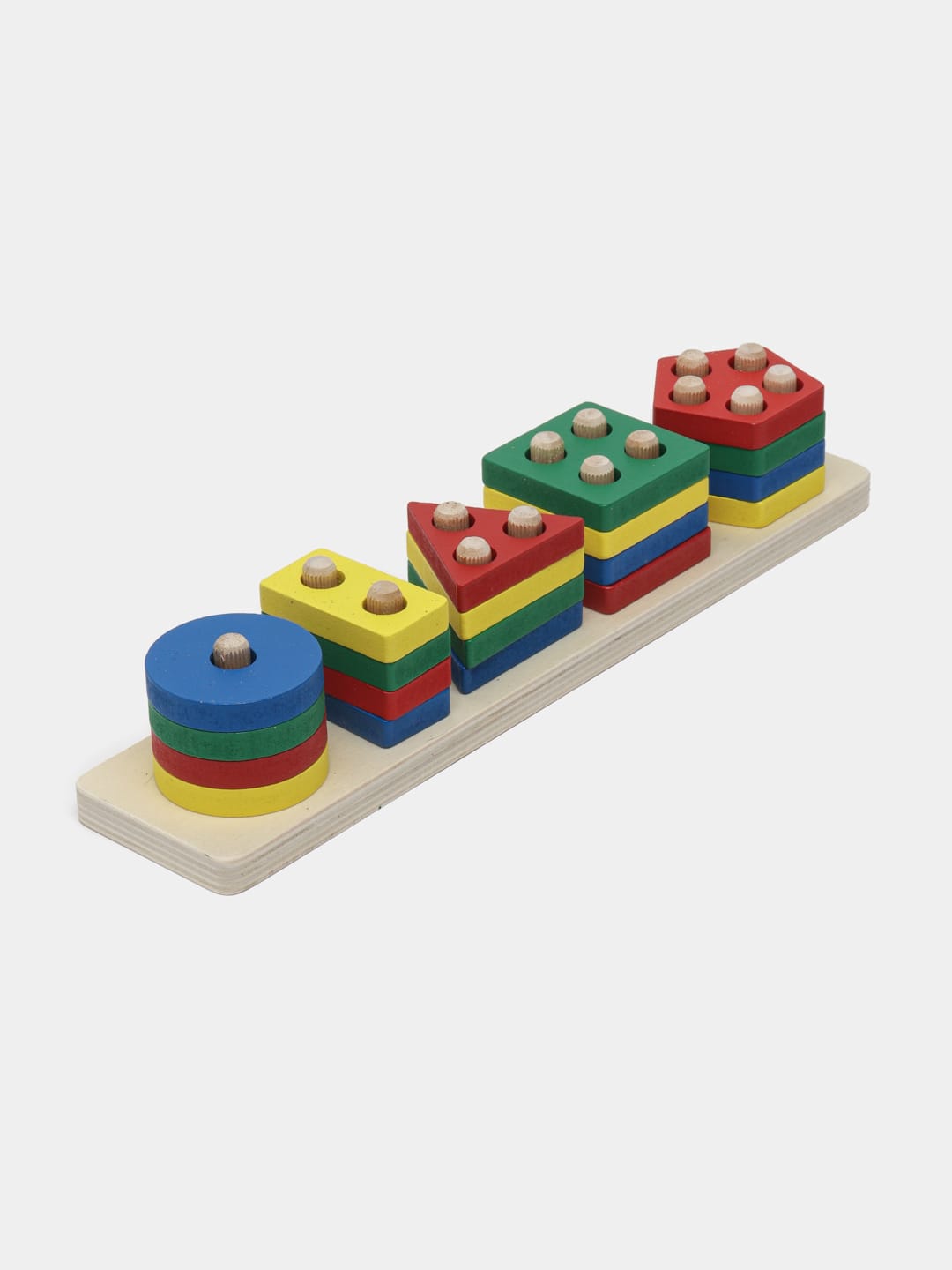 Wooden 5in1 Color Shape Columns Set - 508 - Default Title - Odeez | Educational Toys Pakistan 
