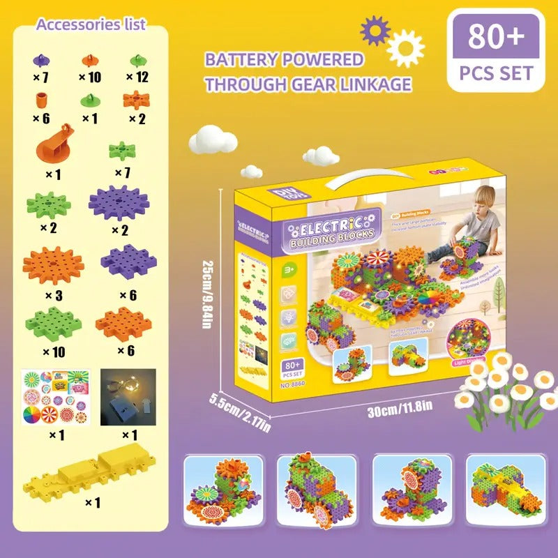 DIY Electric Gear Building Blocks Set 75+ pieces - 860