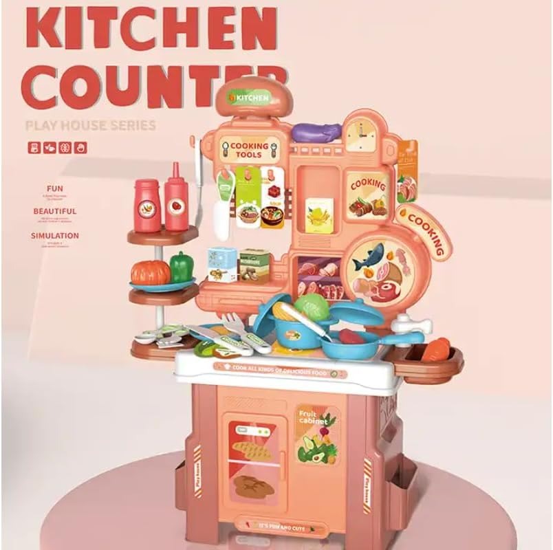 Pretend Roleplay Kitchen Counter Cooking Set 46 pieces - 021