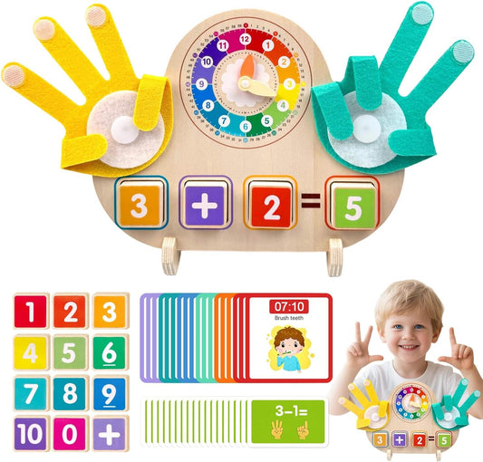 Wooden Clock and Finger Arithmetic Operation Kit - 120