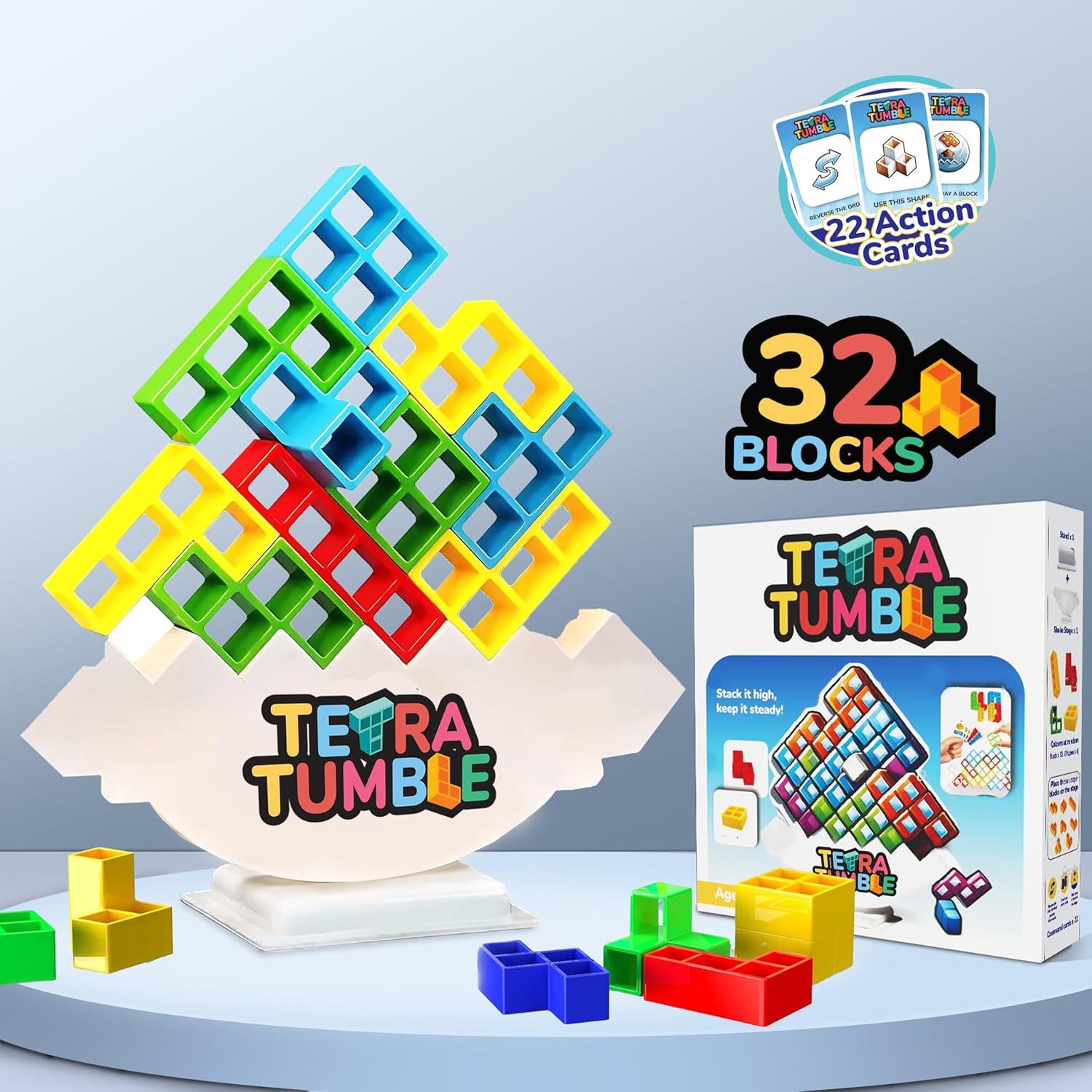 Tetra Tower Stacking Fun Balance Game 32 Blocks - 132 - Default Title - Odeez | Educational Toys Pakistan 