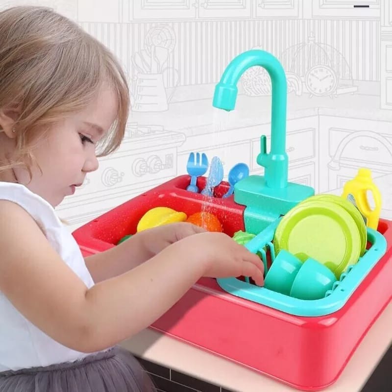 Kitchen Dish Washer Sink Pretend Play Kit - 110 - Default Title - Odeez | Educational Toys Pakistan 