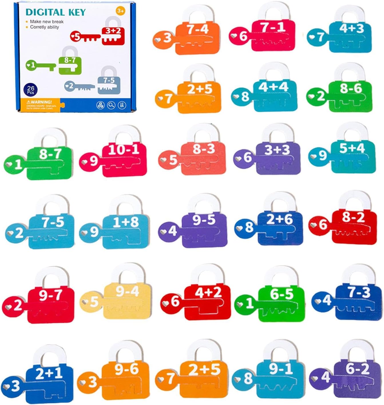 Montessori Color and Number Cognitive Matching Lock Key - 675 - Default Title - Odeez | Educational Toys Pakistan 