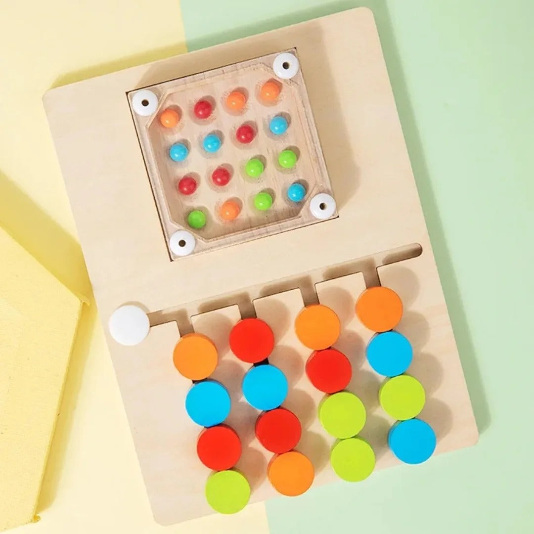 Four-Color Logic Pattern Wooden Game - 559