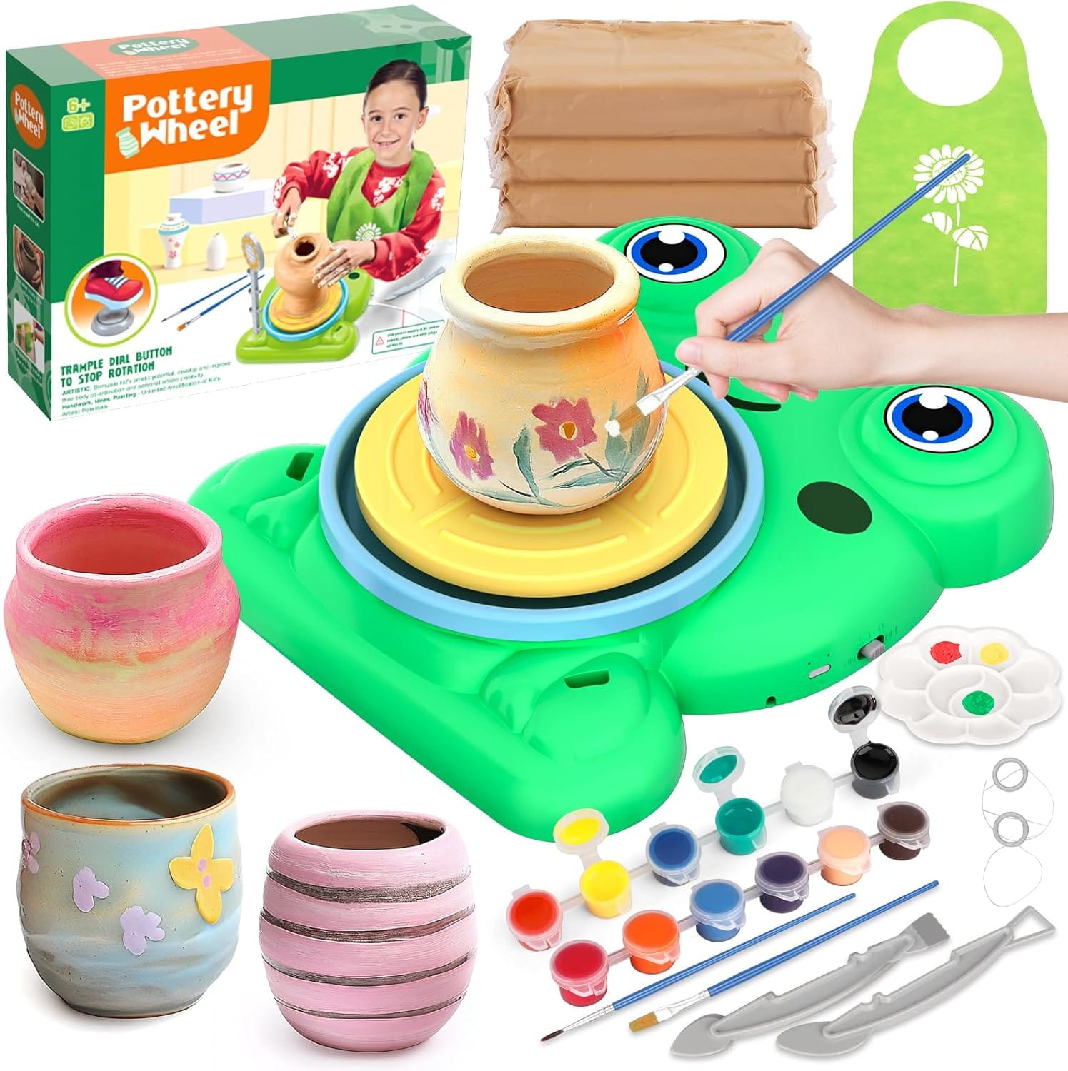 DIY Frog Electric Pottery Wheel Pretend Play Set - 560