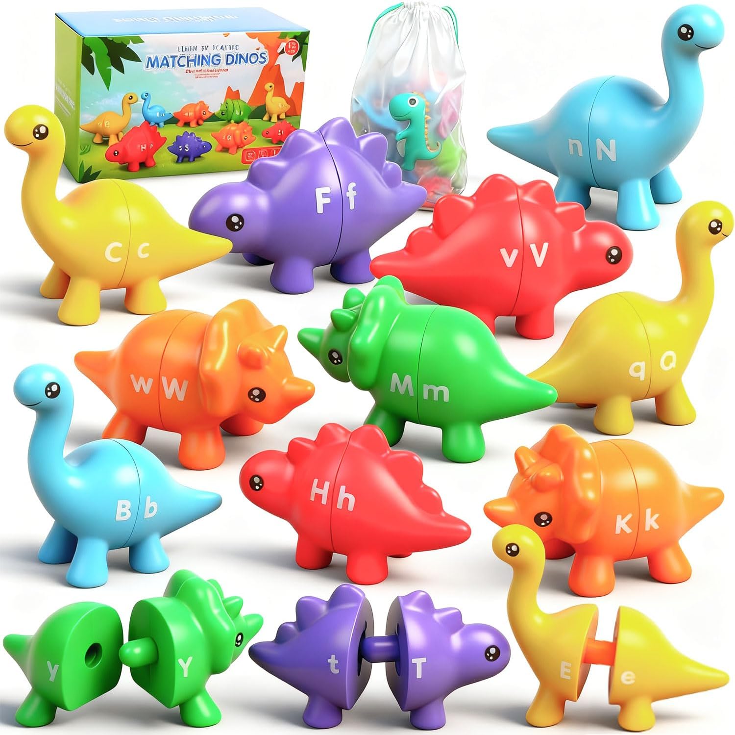 Dinosaur Color Letter and Counting Learning Matching Toy - Q82