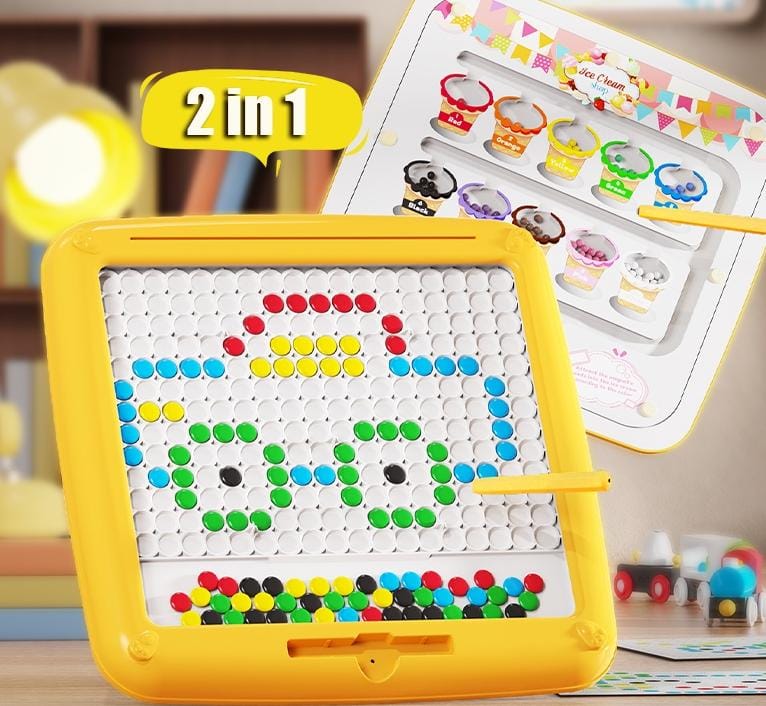 2in1 Magnetic Bead Maze Color Sorting and Drawing Board - 134 - Default Title - Odeez | Educational Toys Pakistan 