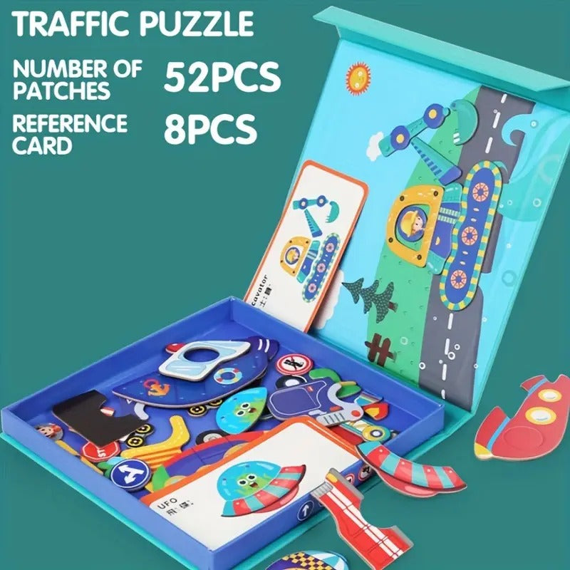 Traffic Puzzle Magnetic Board Puzzle - 841 - Default Title - Odeez | Educational Toys Pakistan 
