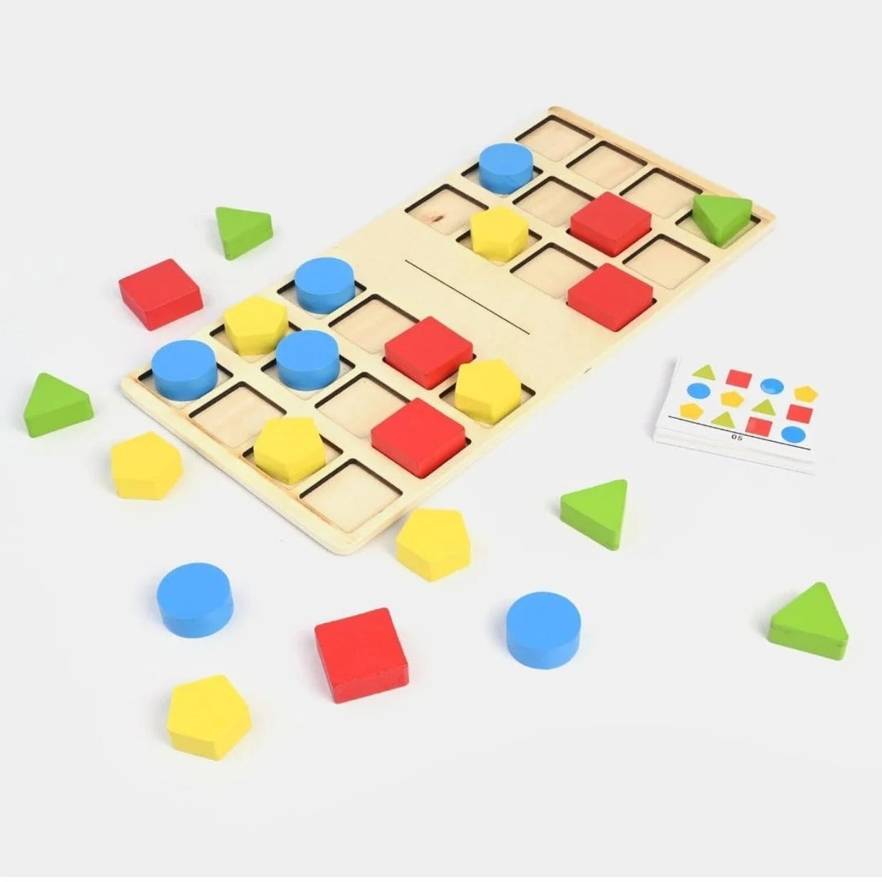 Woden Four Color Pattern Shapes Battle Two Player - 736