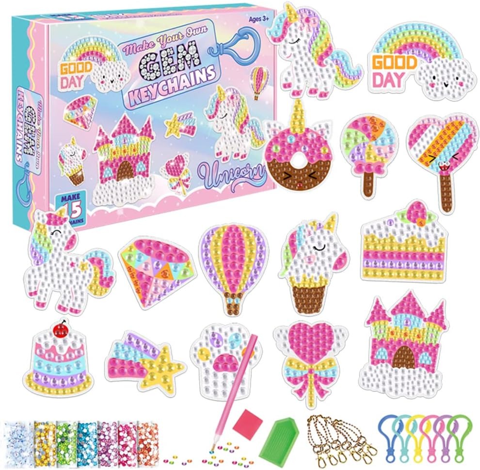 Make Your Own GEM Keychains Painting 15 Keychains - 012