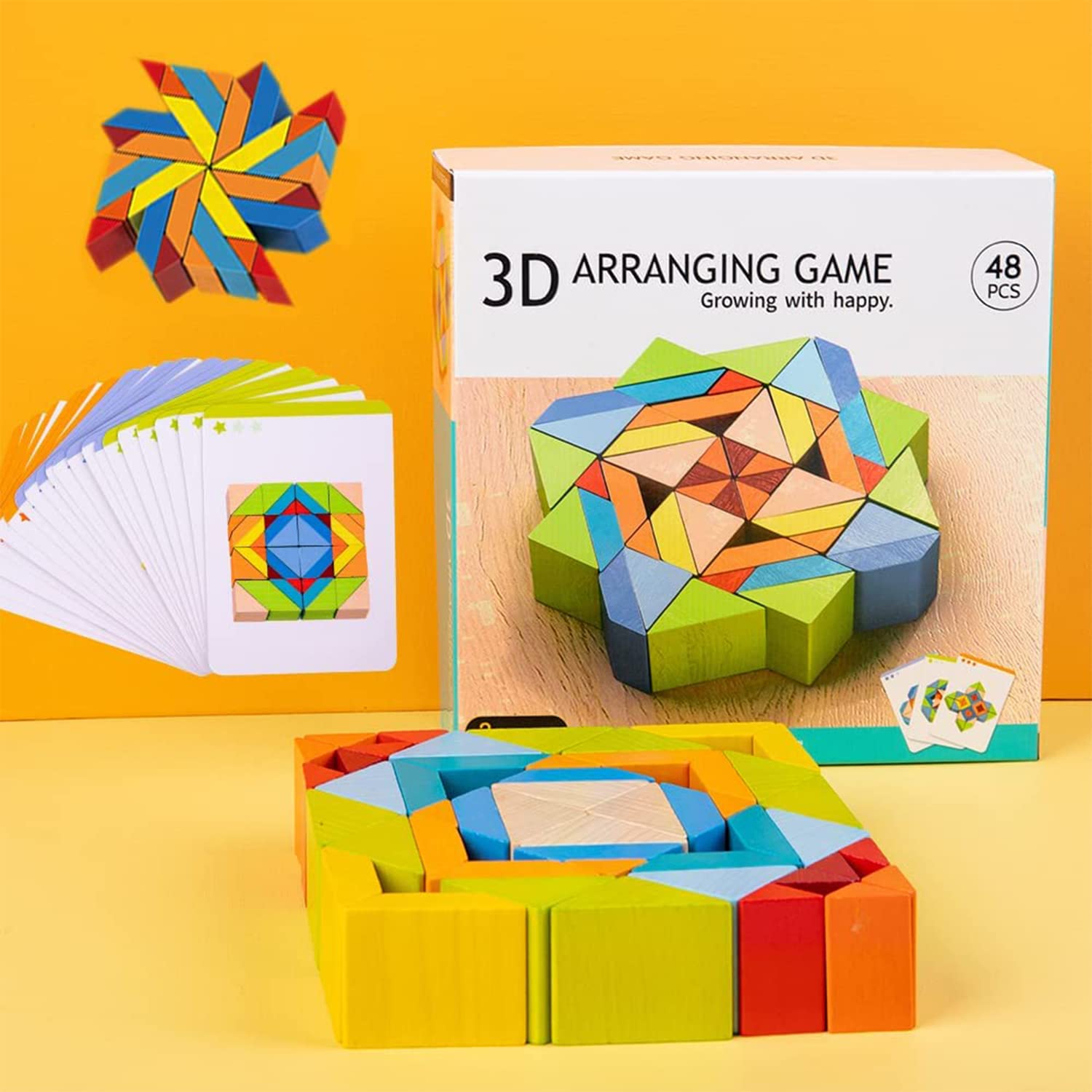 3D Wooden Geometrical Arranging Mind Puzzle Challenge - 178 - Default Title - Odeez | Educational Toys Pakistan 