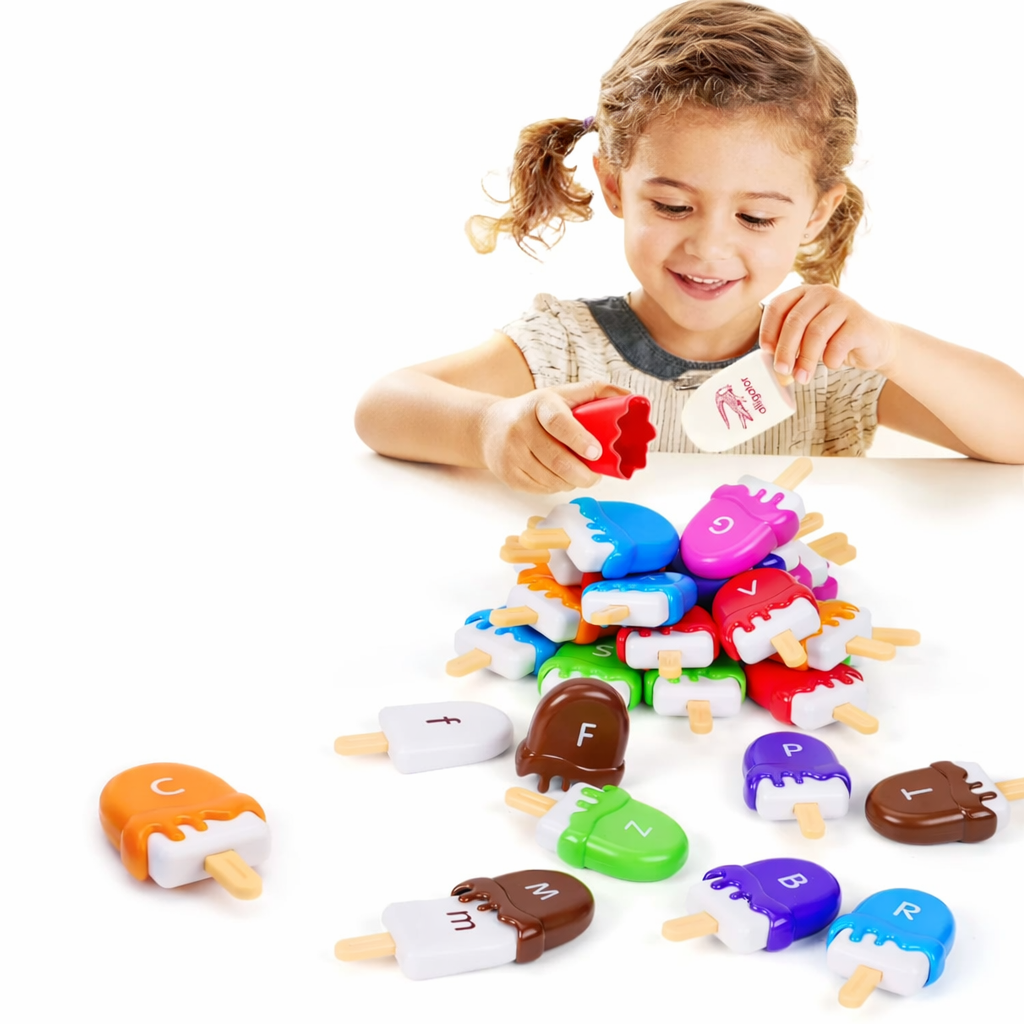 Without Box Ice Cream Letter Matching and Color Sorting for Toddler 26 pieces - 856