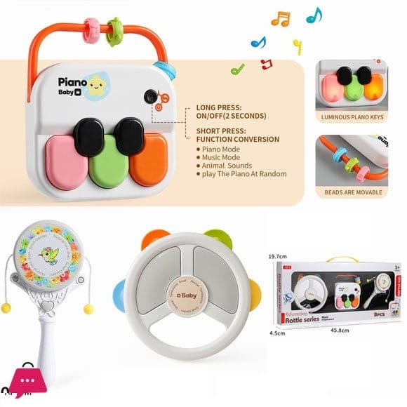 Music Note Rattle Toy Buy 3in1 Educational Music Enlightenment Rattle Series - 06B at Best ...