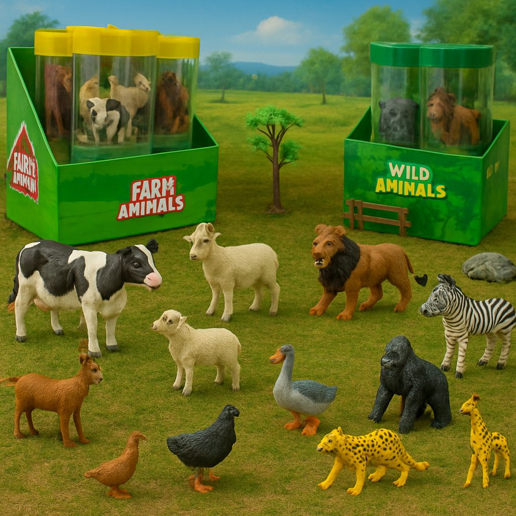 Mini Figure Wildlife Farm Animals Playset with Tree - 388