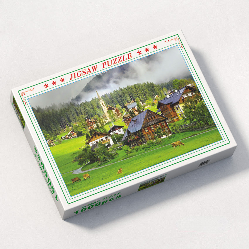 Countryside Scenery Jigsaw Puzzle 1000 Pieces - 588 - Default Title - Odeez | Educational Toys Pakistan 