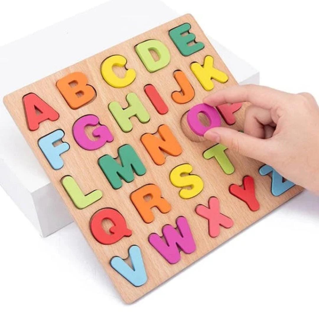 3D Uppercase Alphabet Wooden Learning Board - 216 - Default Title - Odeez | Educational Toys Pakistan 