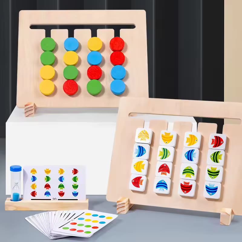 2in1 Wooden Four Color and Fish Logical Thinking Series - 685 - Default Title - Odeez | Educational Toys Pakistan 