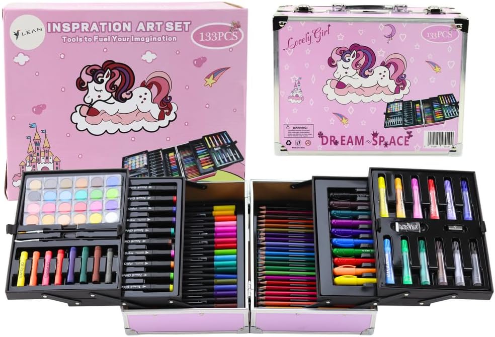 Unicorn Coloring and Drawing Art Set Folding Suitcase 133 pieces - 199