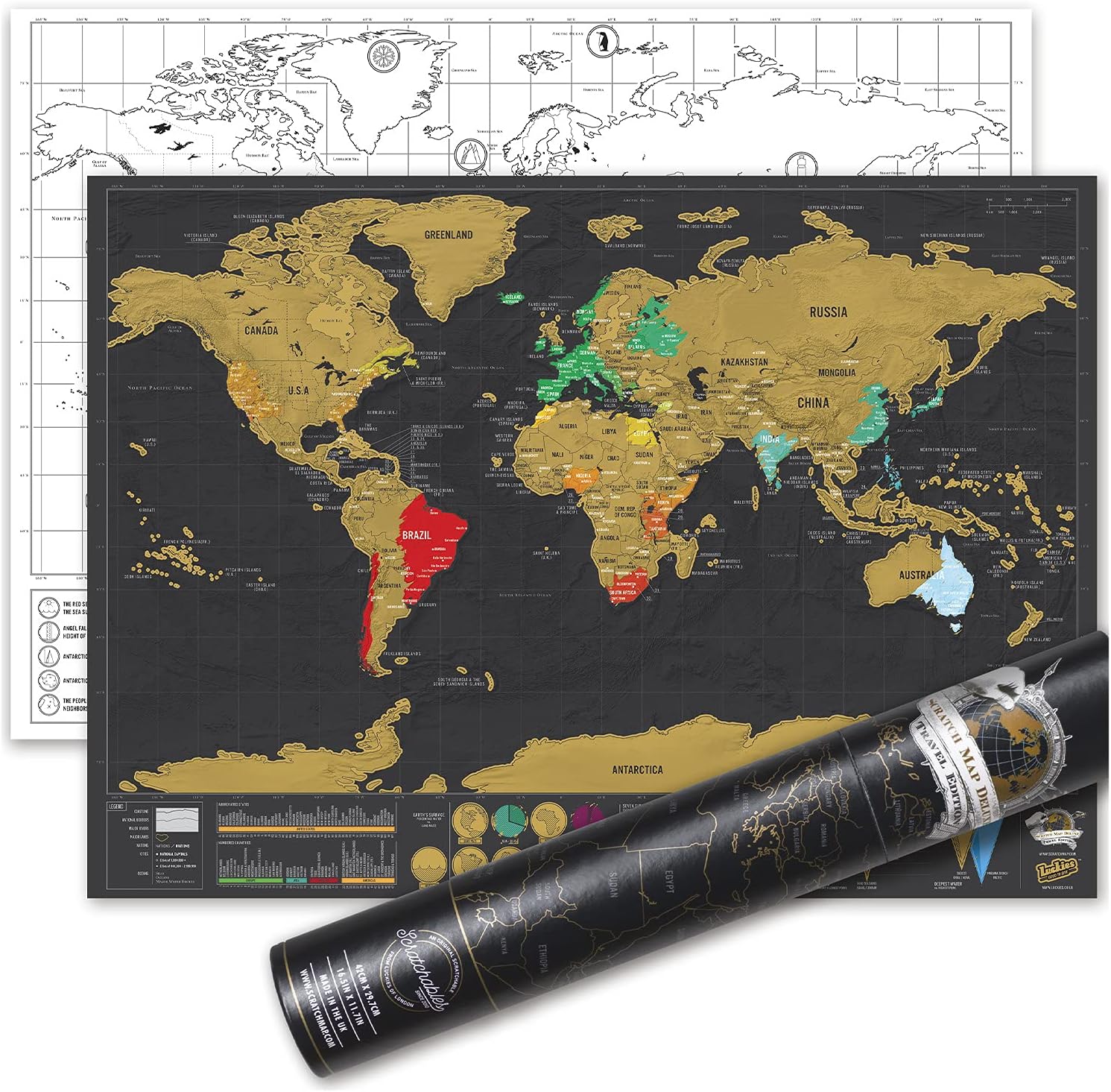Scratch Legendary World Map Deluxe Edition 82.5 x 59 cm - 344