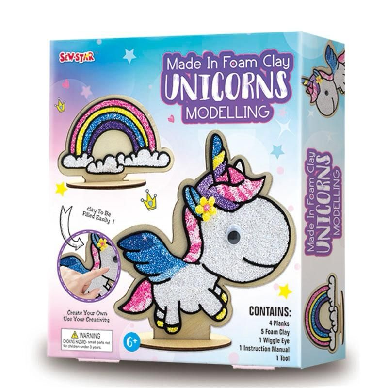 DIY Unicorn Foam Clay Modeling Art Frame - 013 - Default Title - Odeez | Educational Toys Pakistan 