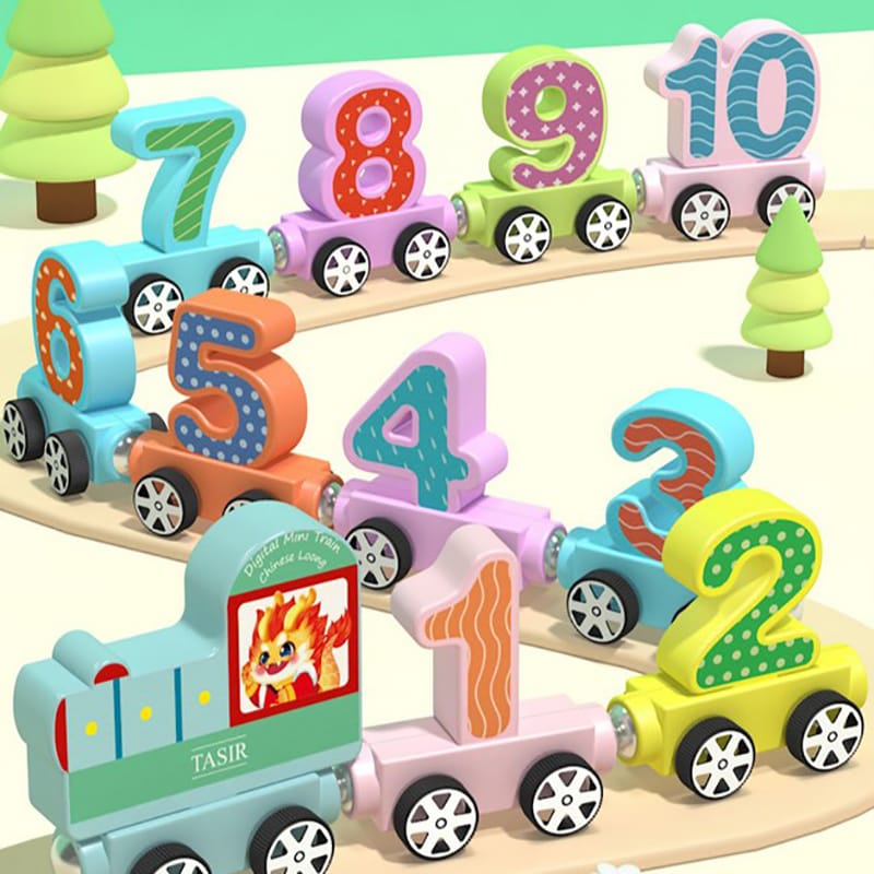 Wooden Magnetic Number Train - 1 to 10