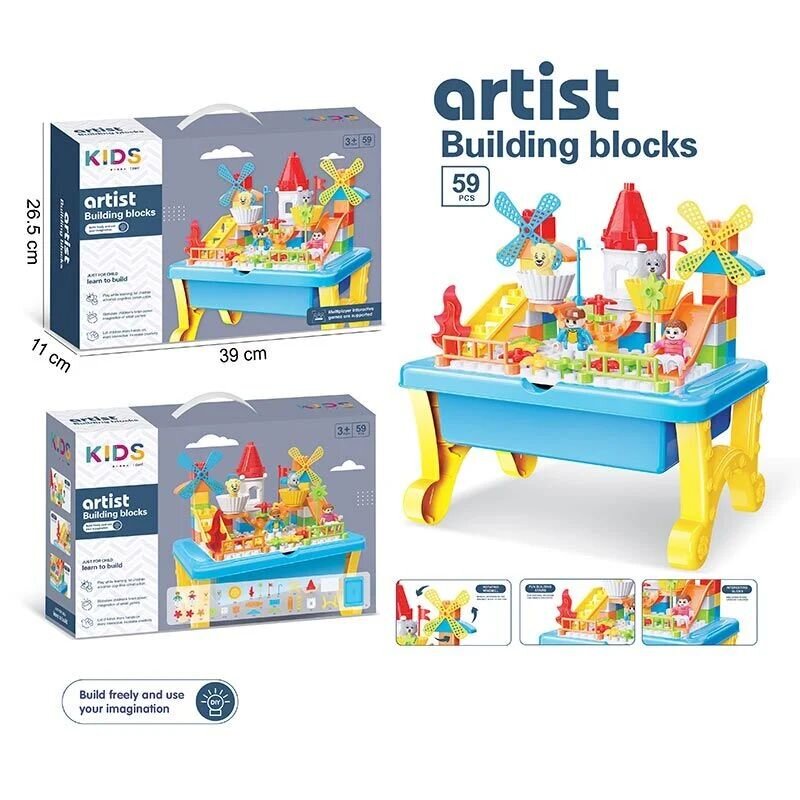 DIY Artist Building Blocks Table for Kids 59 pieces - 08A