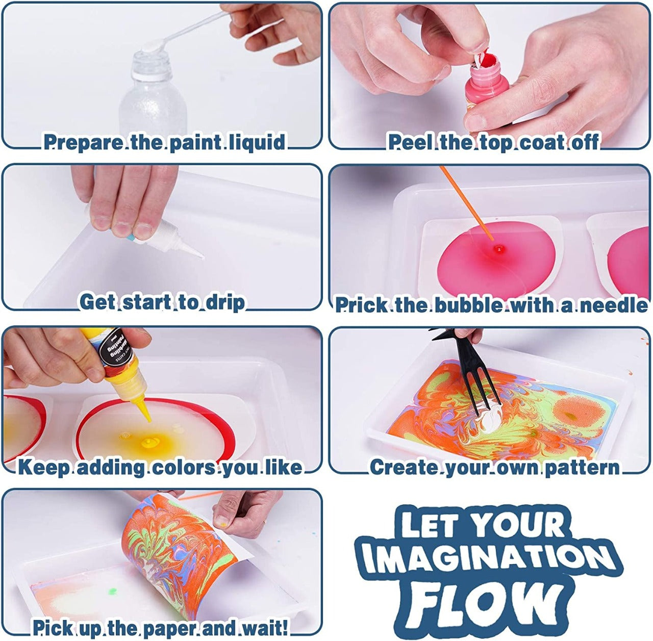 The Master of the Ebru Water Marble Painting Color - 06 colors-08 colors-12 colors - Odeez | Educational Toys Pakistan 