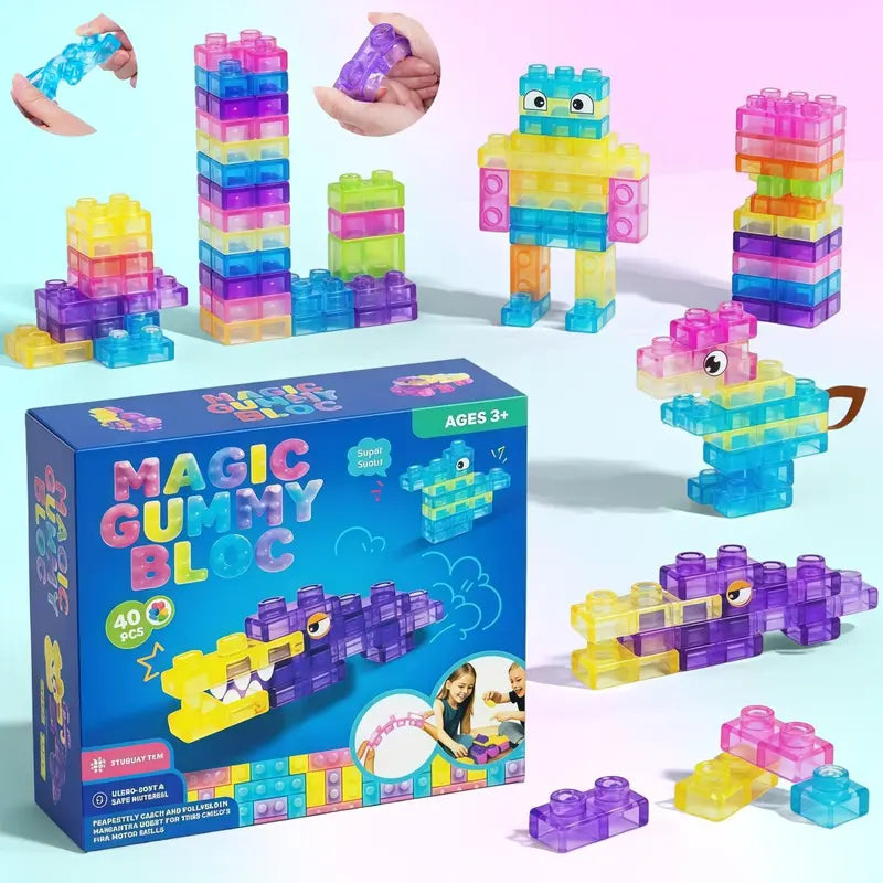 Soft Gummy Sensory Building Blocks 40 pieces