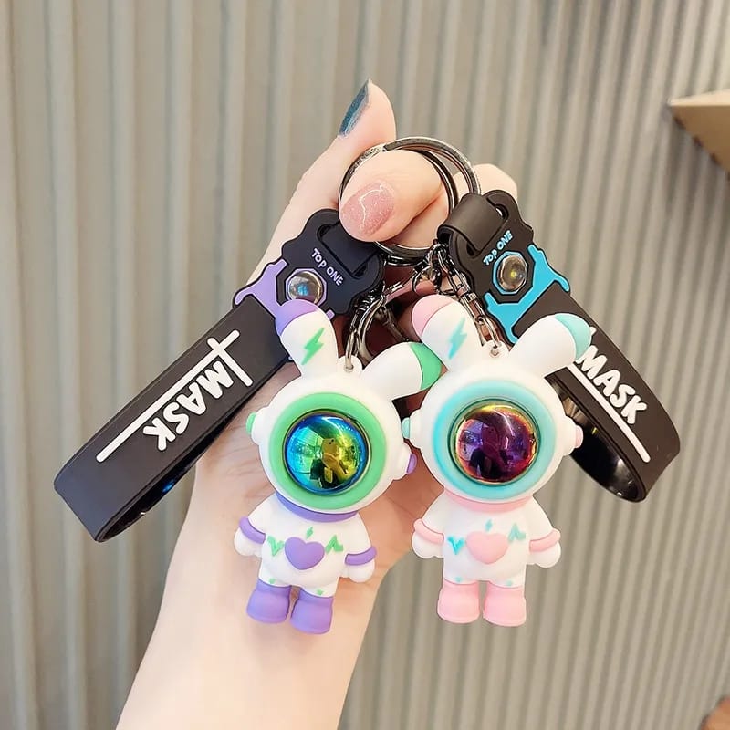 Cute Rabbit Astronaut Space Mask Doll Keychain - 442 - Default Title - Odeez | Educational Toys Pakistan 