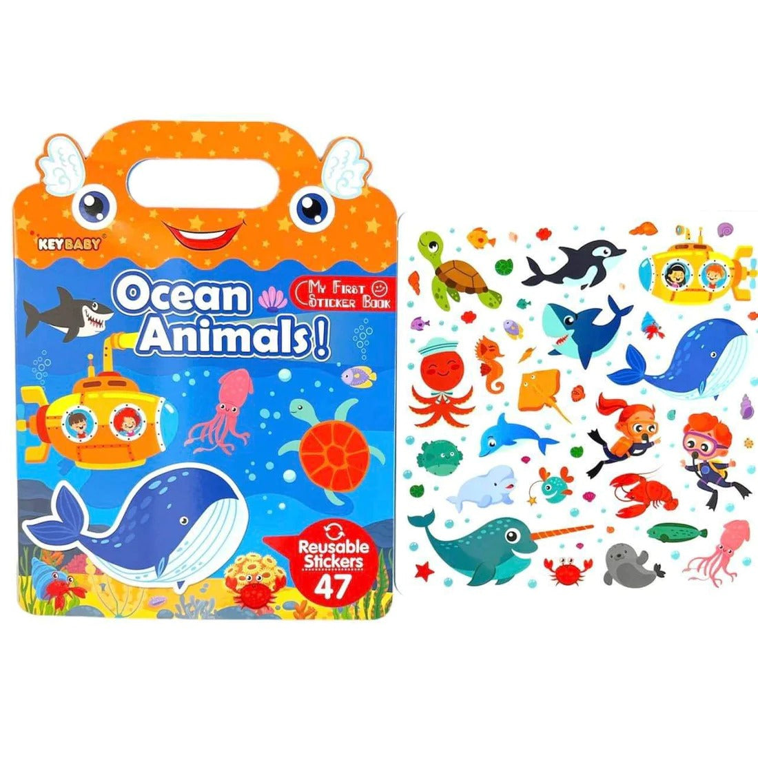 Ocean Animal Learning Reusable Stickers - 47 Pieces - Default Title - Odeez | Educational Toys Pakistan 