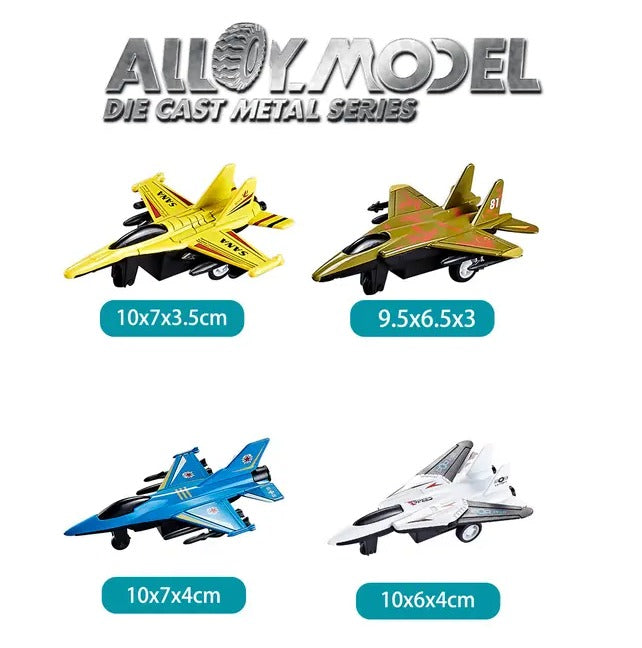 4 in 1 Alloy Model Die-Cast Mini Jet Plane Series - 822 - Default Title - Odeez | Educational Toys Pakistan 