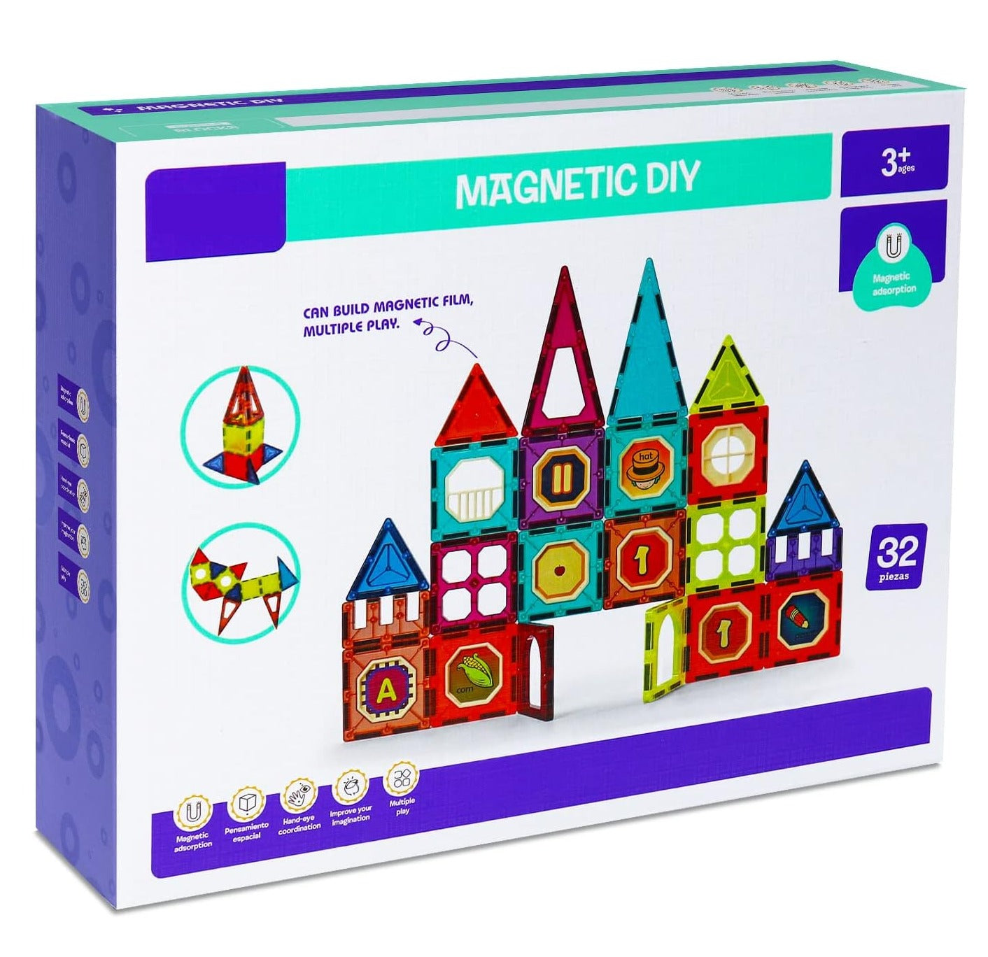 DIY Creative Magnetic Construction Blocks - 32 pieces - Default Title - Odeez | Educational Toys Pakistan 