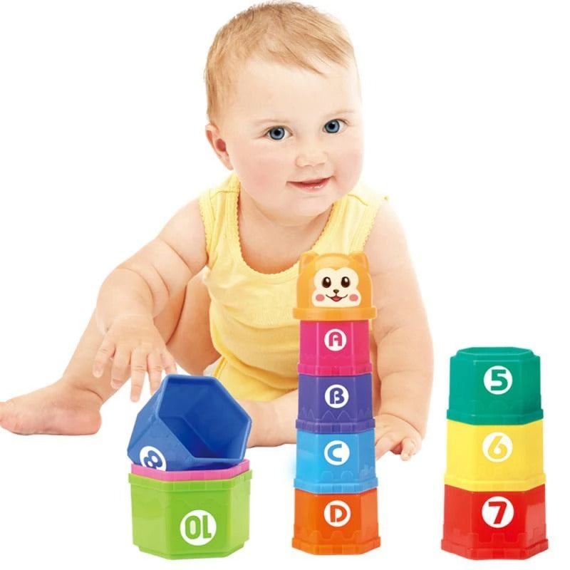 Colorful Numbers & Alphabets Stacking Cups - 10 pieces - Default Title - Odeez | Educational Toys Pakistan 