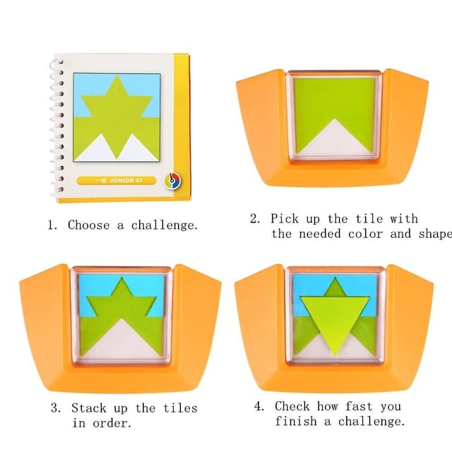 Spatial Thinking Geometry Challenge Family Fun - 18 Cards - Default Title - Odeez | Educational Toys Pakistan 