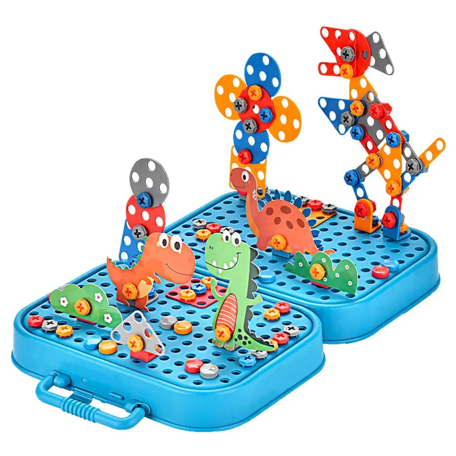 DIY Dinosaur 5in1 3D Electric Drill Screw Creative Kit - 57A - Default Title - Odeez | Educational Toys Pakistan 