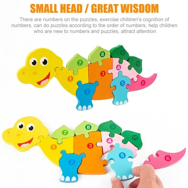 3D Wooden Animal Board - Dinosaur - Default Title - Odeez | Educational Toys Pakistan 