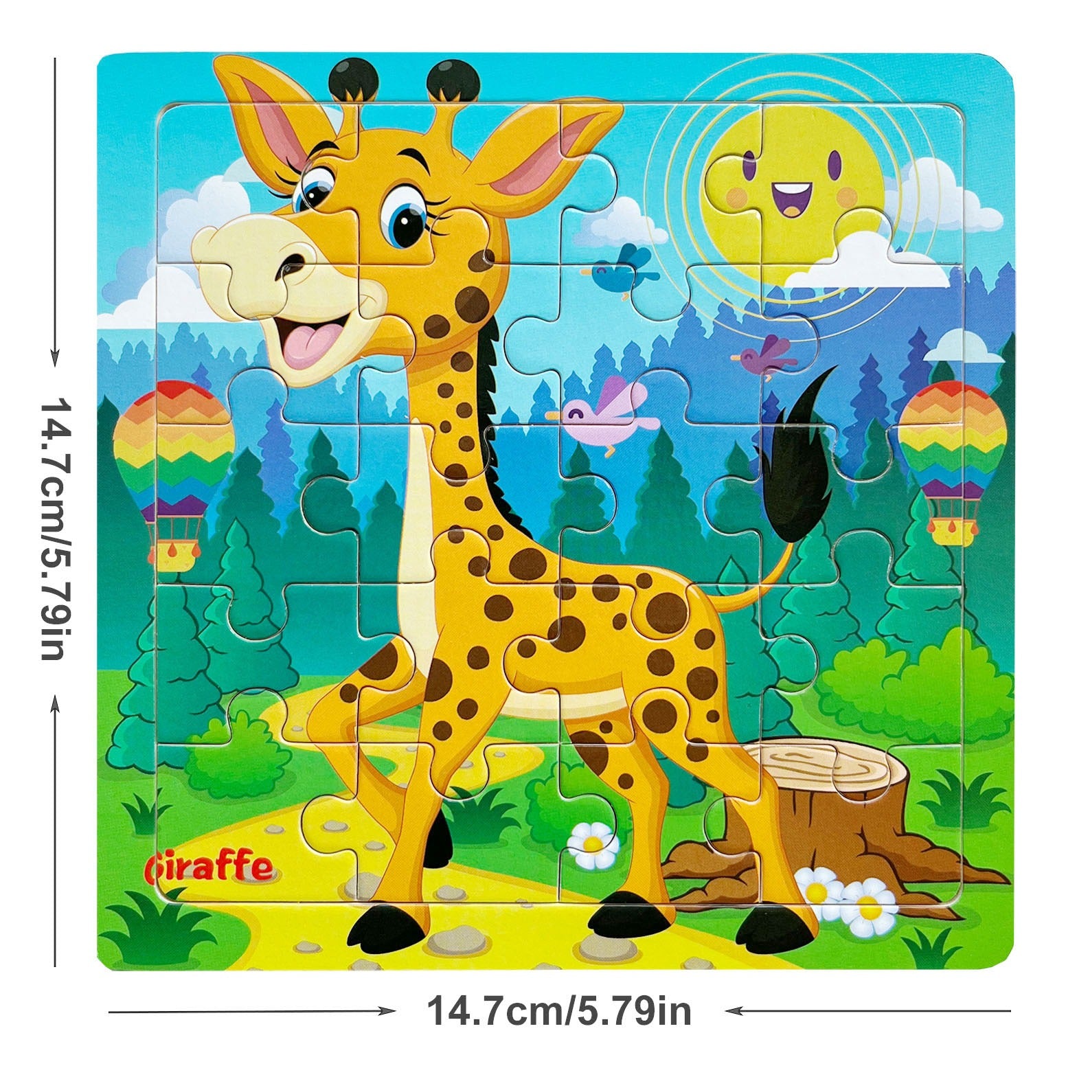 Wooden Jigsaw Pattern Puzzle with Guide - 16 Pieces - Default Title - Odeez | Educational Toys Pakistan 