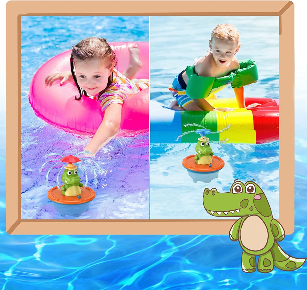 Fountain Happy Crocodile Baby Bath Toy - 011 - Default Title - Odeez | Educational Toys Pakistan 