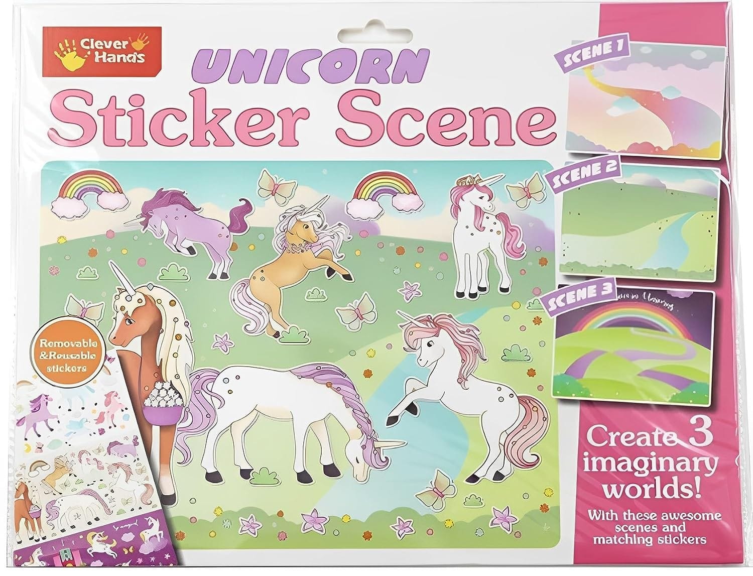 DIY 3in1 Reusable Sticker Art Scenes - Unicorn - Default Title - Odeez | Educational Toys Pakistan 