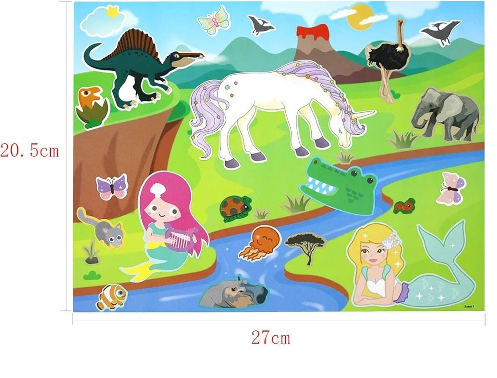 DIY 3in1 Reusable Sticker Art Scenes - Mermaid - Default Title - Odeez | Educational Toys Pakistan 