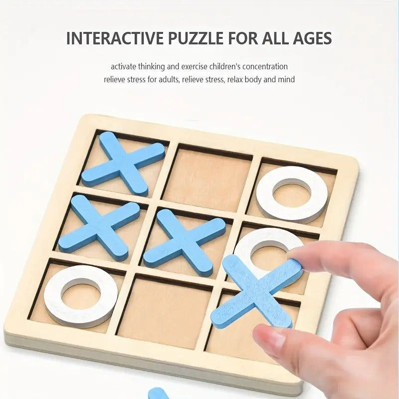 Wooden Tic-Tac-Toe Puzzle Game - 293 - Default Title - Odeez | Educational Toys Pakistan 