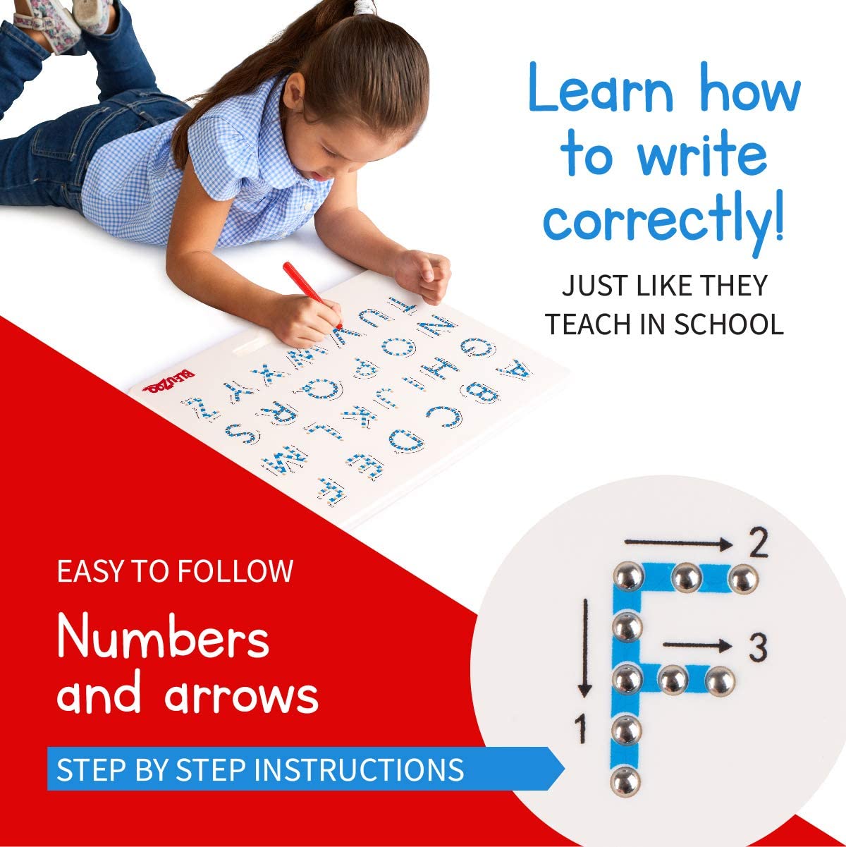 Magnetic Solid Uppercase Alphabet Tracing Magpad - 212 - Default Title - Odeez | Educational Toys Pakistan 