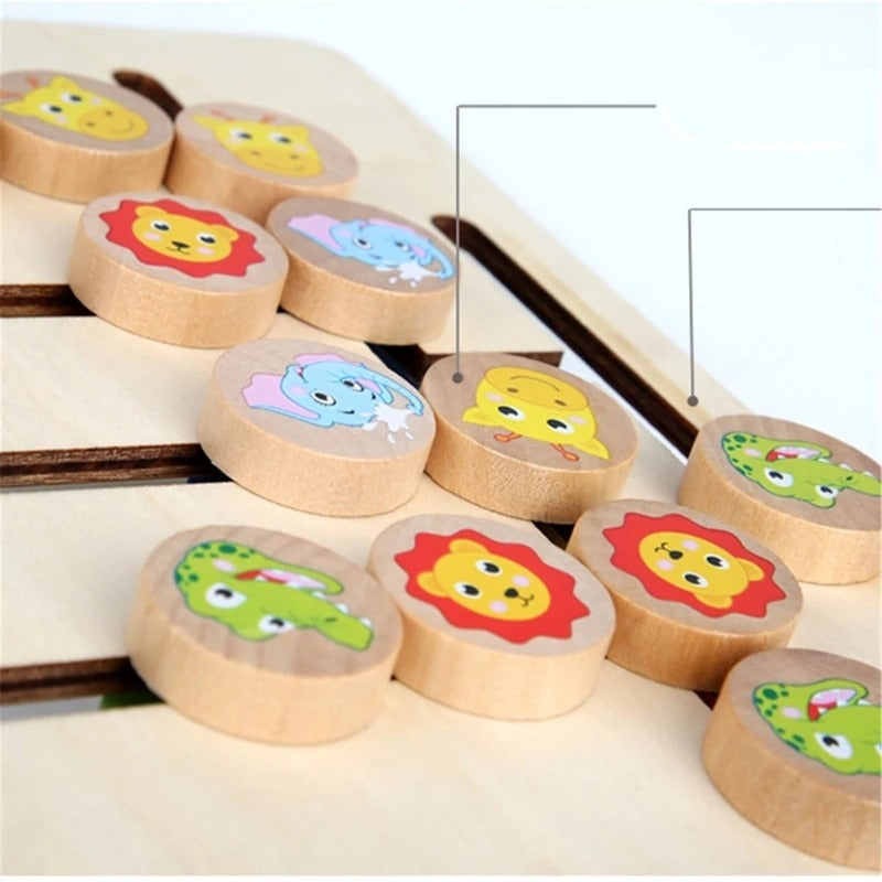 Four Color & Animal Logical Thinking Wooden Game - 502 - Default Title - Odeez | Educational Toys Pakistan 