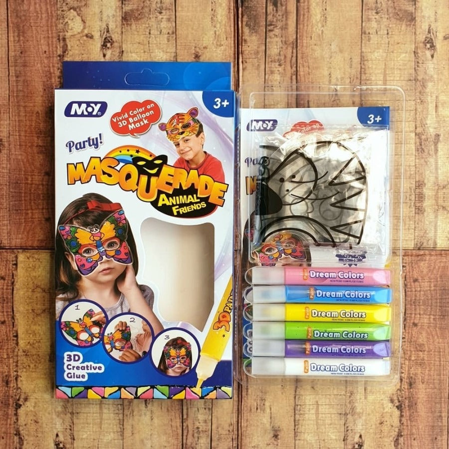 Party Masquerade 3D Creative Glue Art Kit for Kids - 109 - Default Title - Odeez | Educational Toys Pakistan 