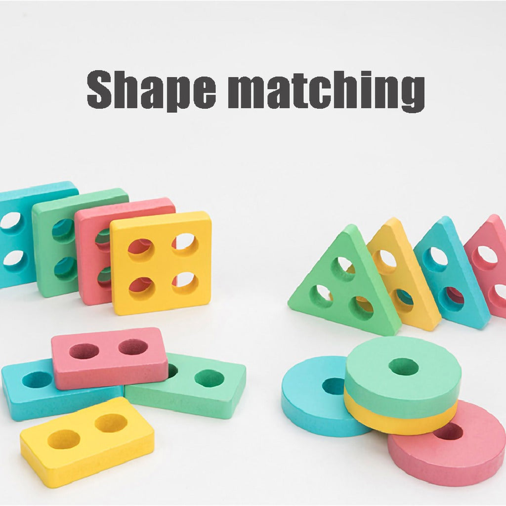 Wooden Four Columns Shape Sorting Kit - 738 - Default Title - Odeez | Educational Toys Pakistan 