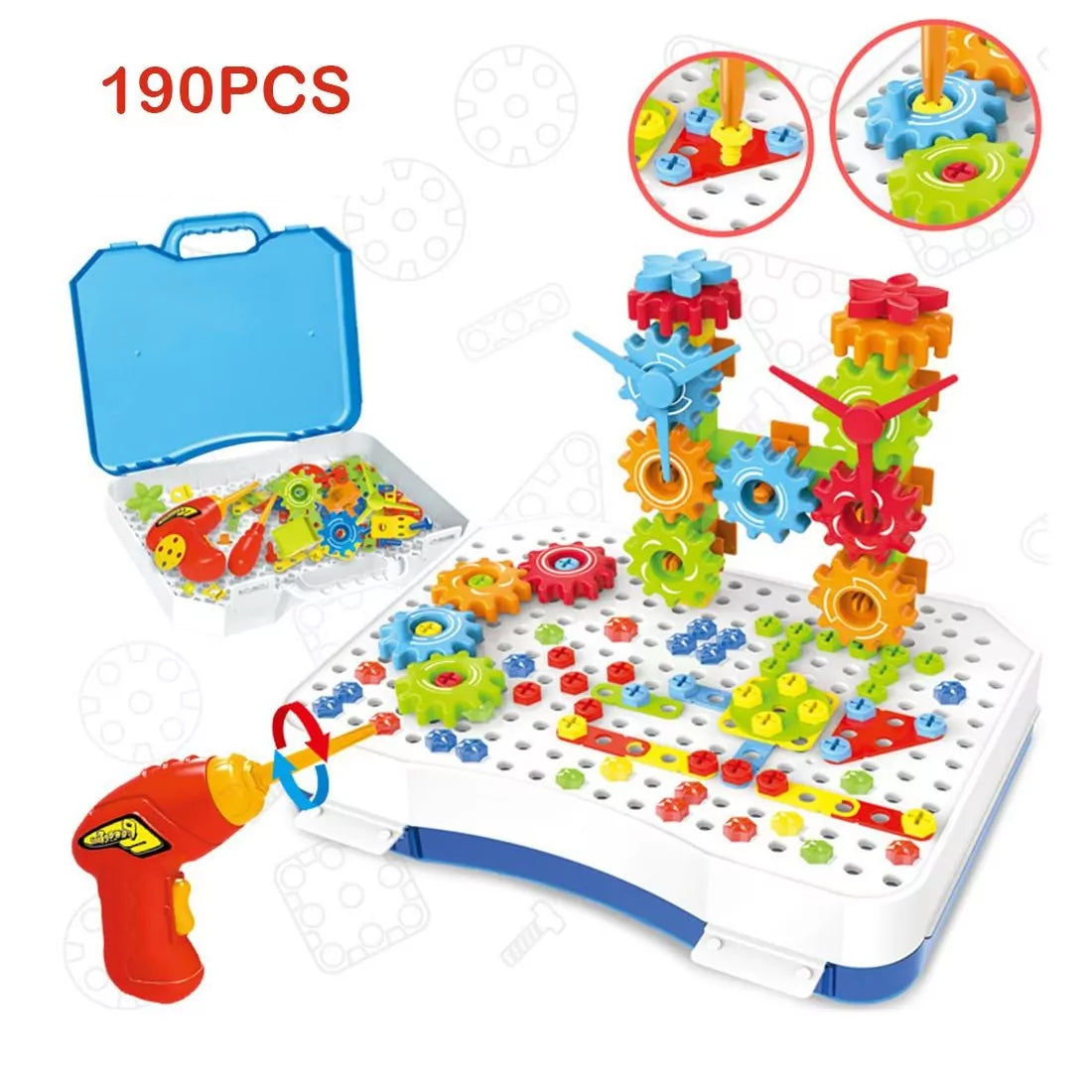 2 in 1 DIY Creative Gear & Drill Construction Kit - Default Title - Odeez | Educational Toys Pakistan 