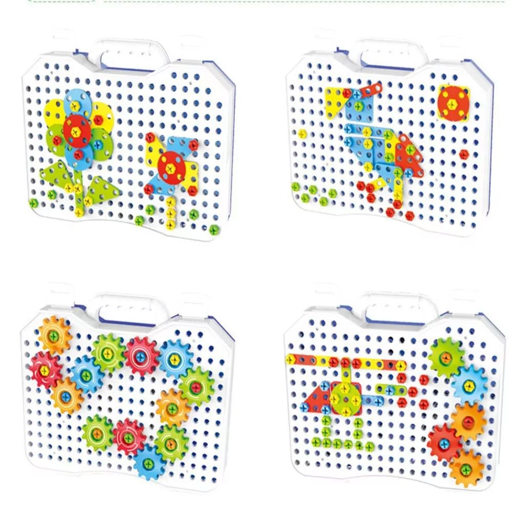 2 in 1 DIY Creative Gear & Drill Construction Kit - Default Title - Odeez | Educational Toys Pakistan 